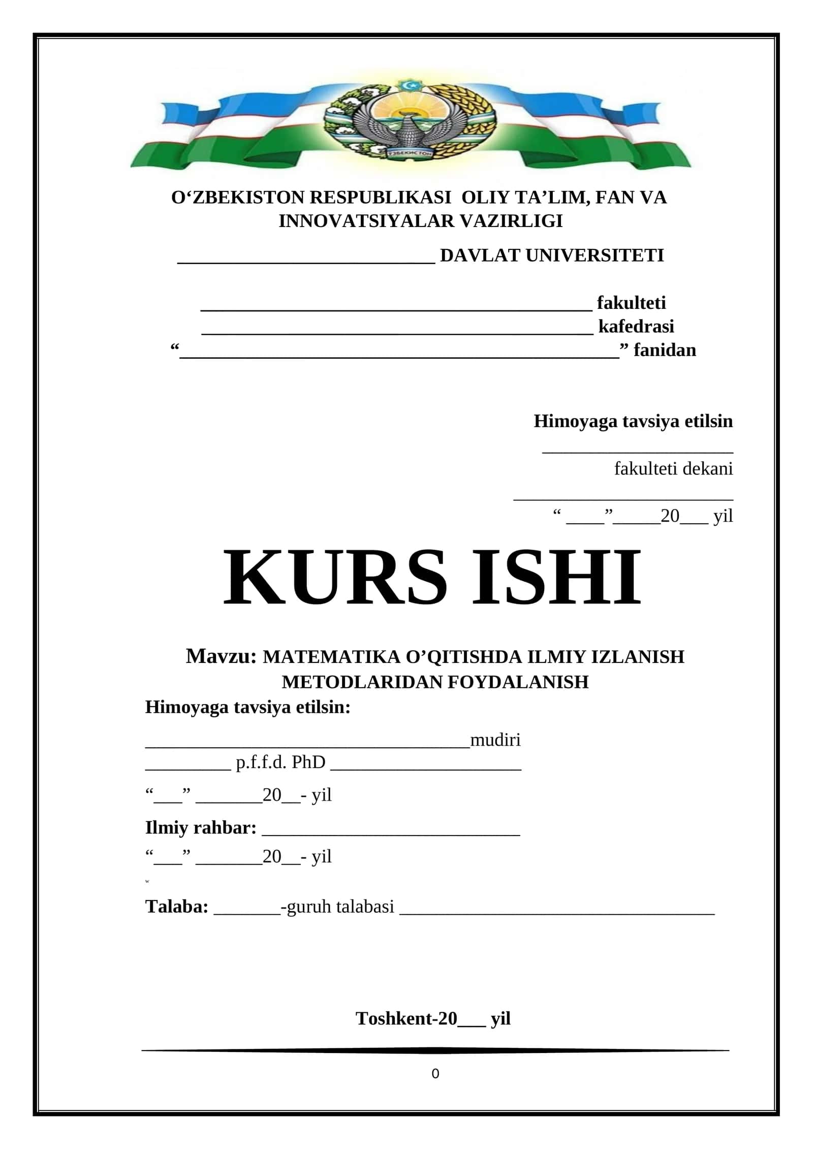 MATEMATIKA O’QITISHDA ILMIY IZLANISH METODLARIDAN FOYDALANISH 1
