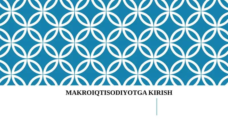 MAKRO IQTISODIYOTGA KIRISH 1