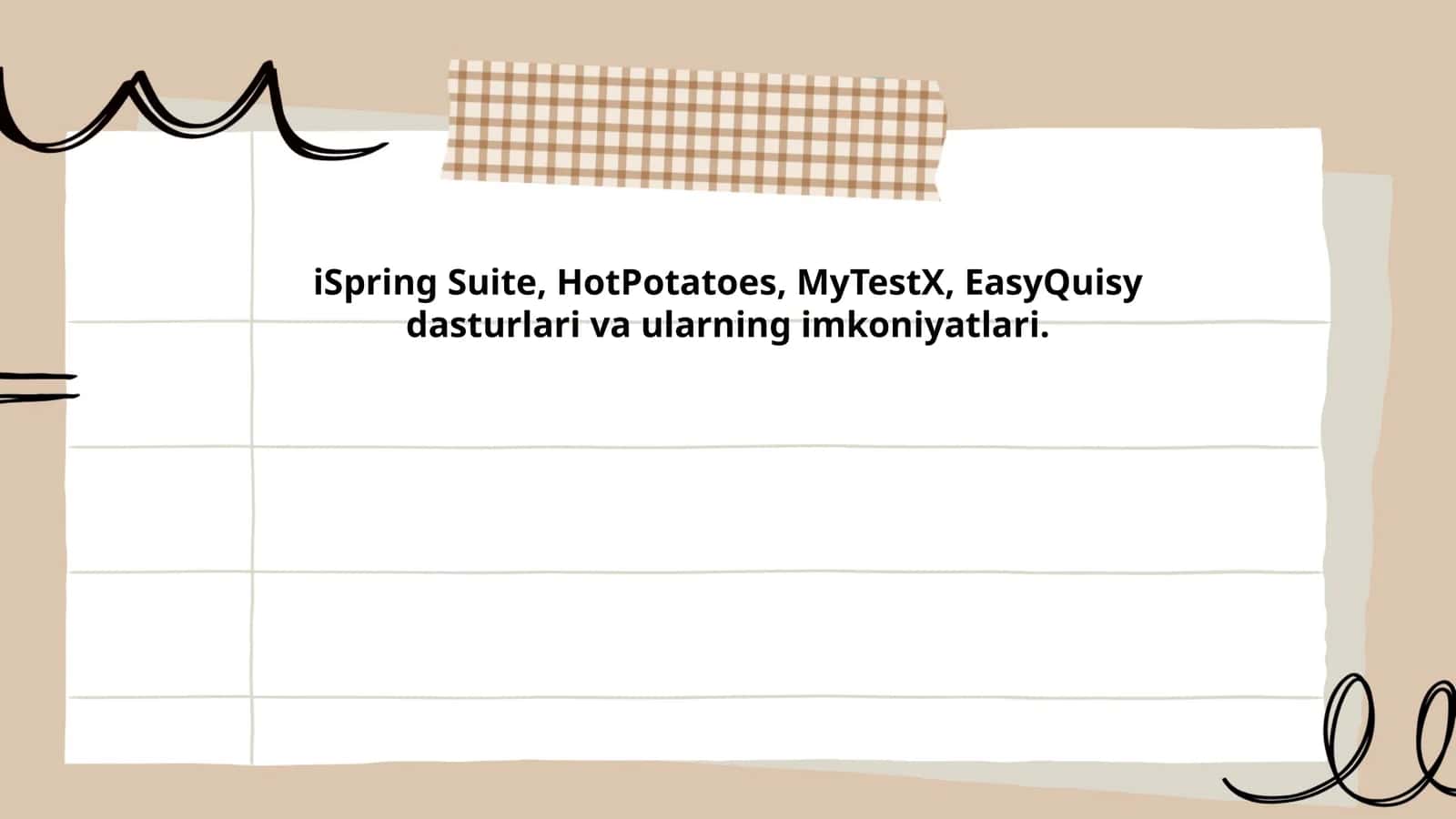 iSpring Suite, HotPotatoes, MyTestX, EasyQuisy dasturlari va ularning imkoniyatlari 1