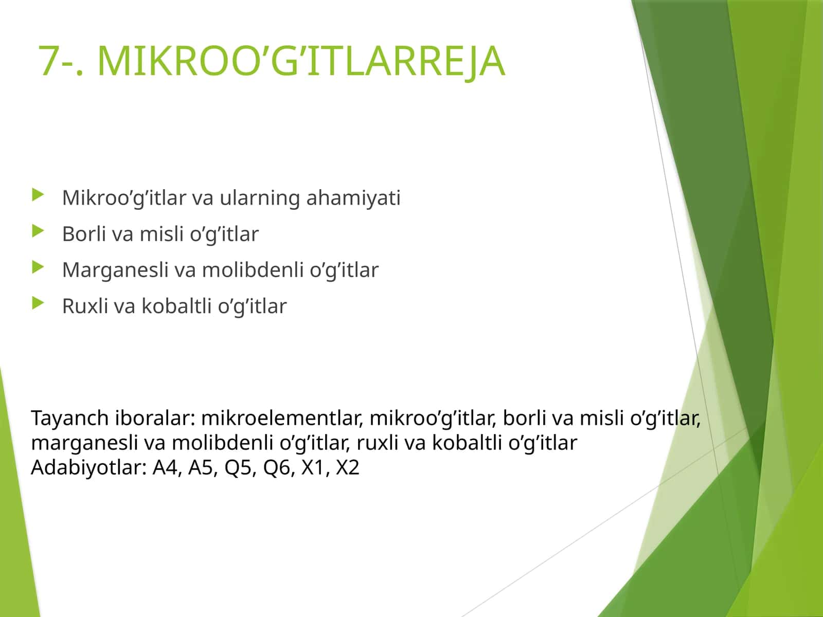 MIKROO’G’ITLARREJA 1