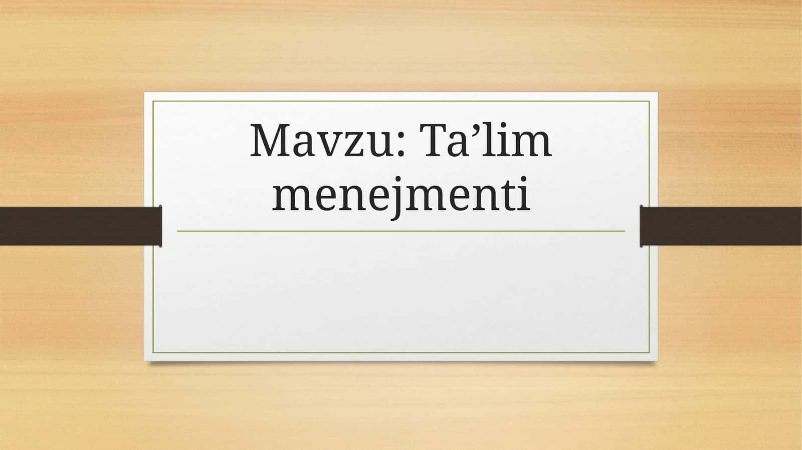 Ta’lim menejmenti 1