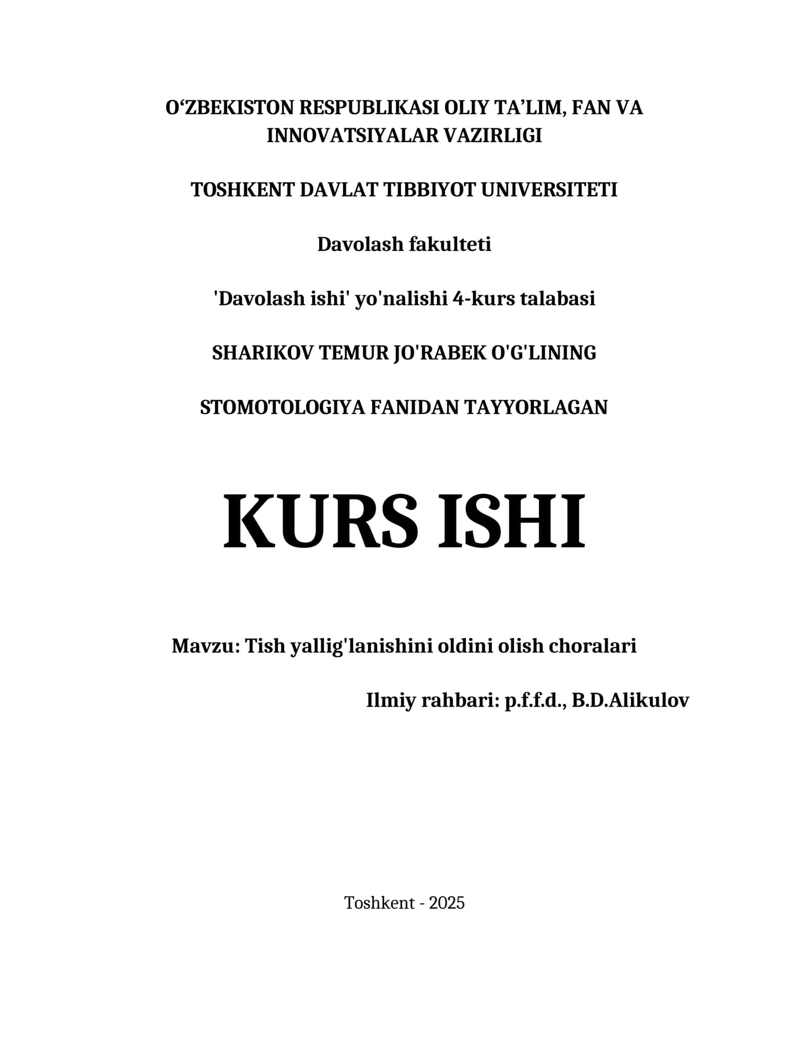 Tish yallig'lanishini oldini olish choralari 1