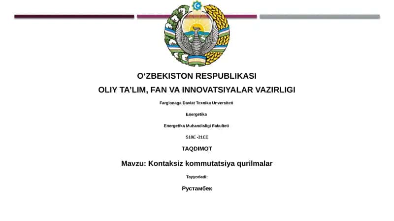 Kontaksiz kommutatsiya qurilmalar 1