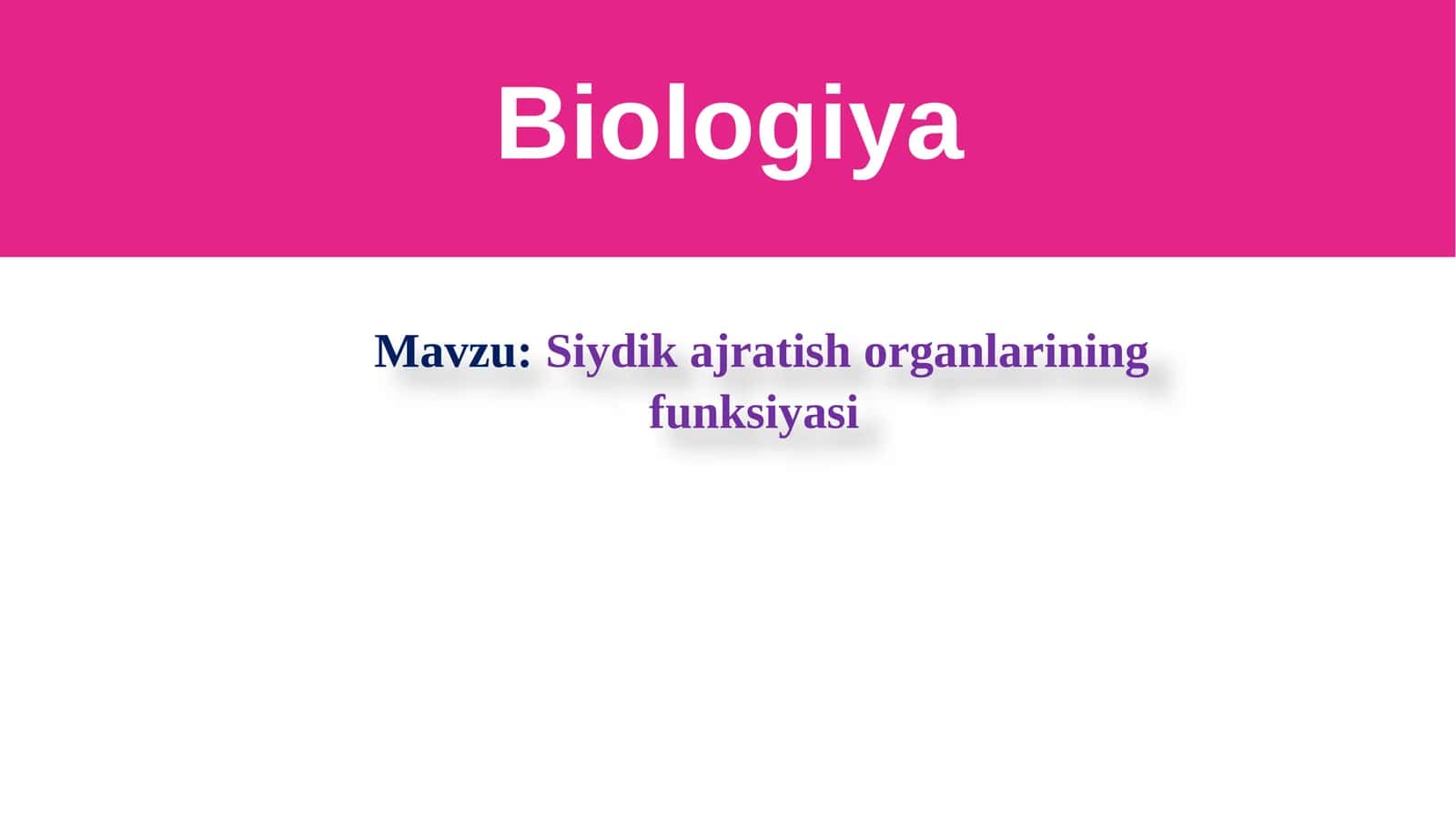 Siydikajratish organlarining funksiyasi 1