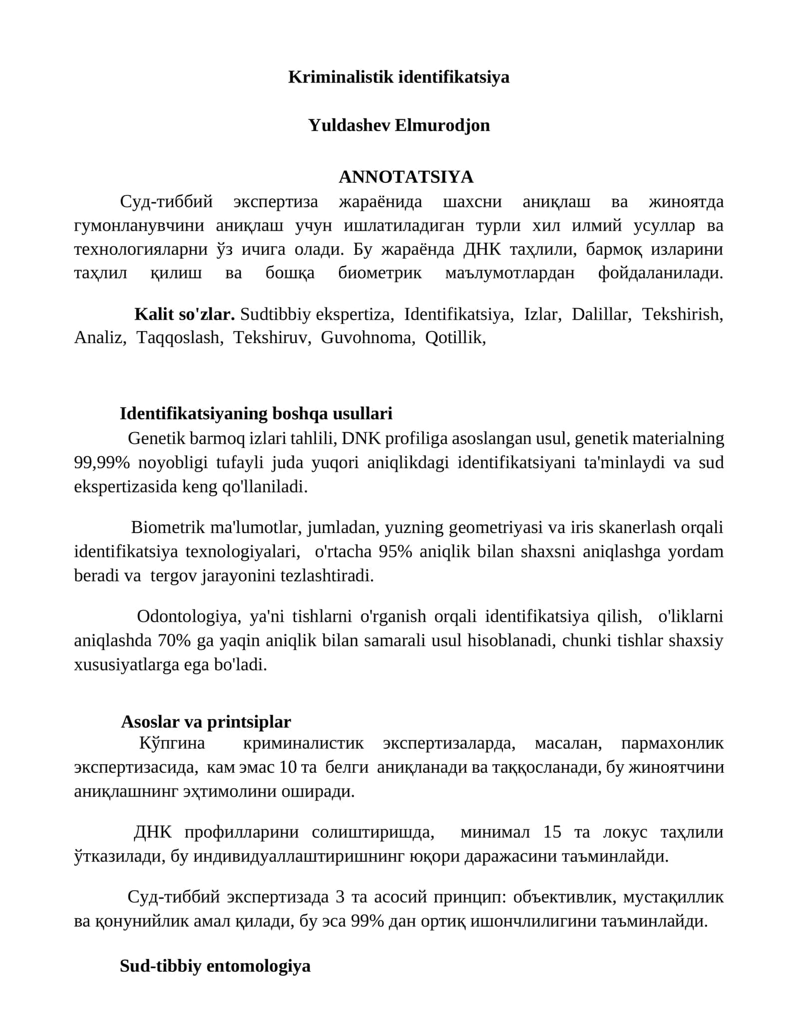 Kriminalistik identifikatsiya 1