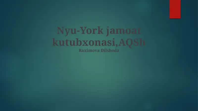 Nyu-York Jamoat Kutubxonasi 1