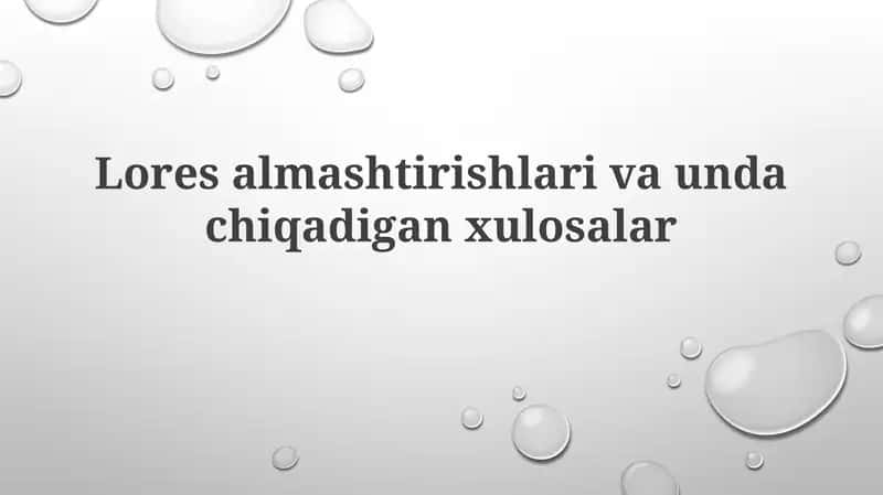Logistik almashinuvi 1