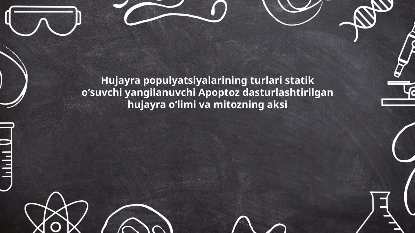 Hujayra populyatsiyalarining xususiyatlari 1