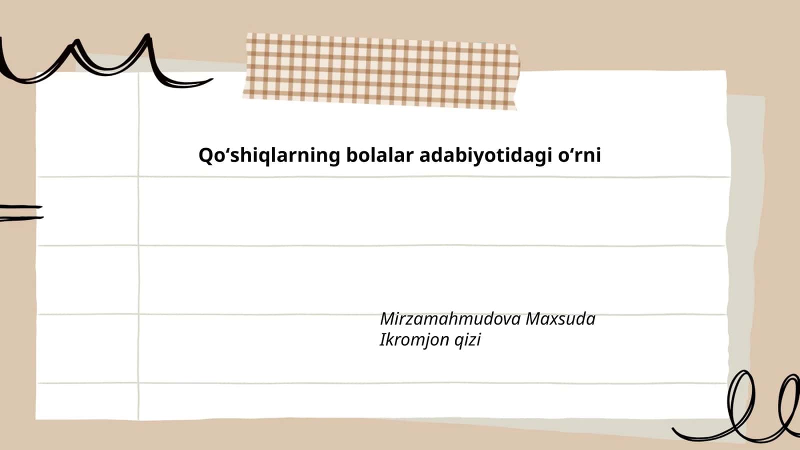 Qoʻshiqlarning bolalar adabiyotidagi oʻrni 1