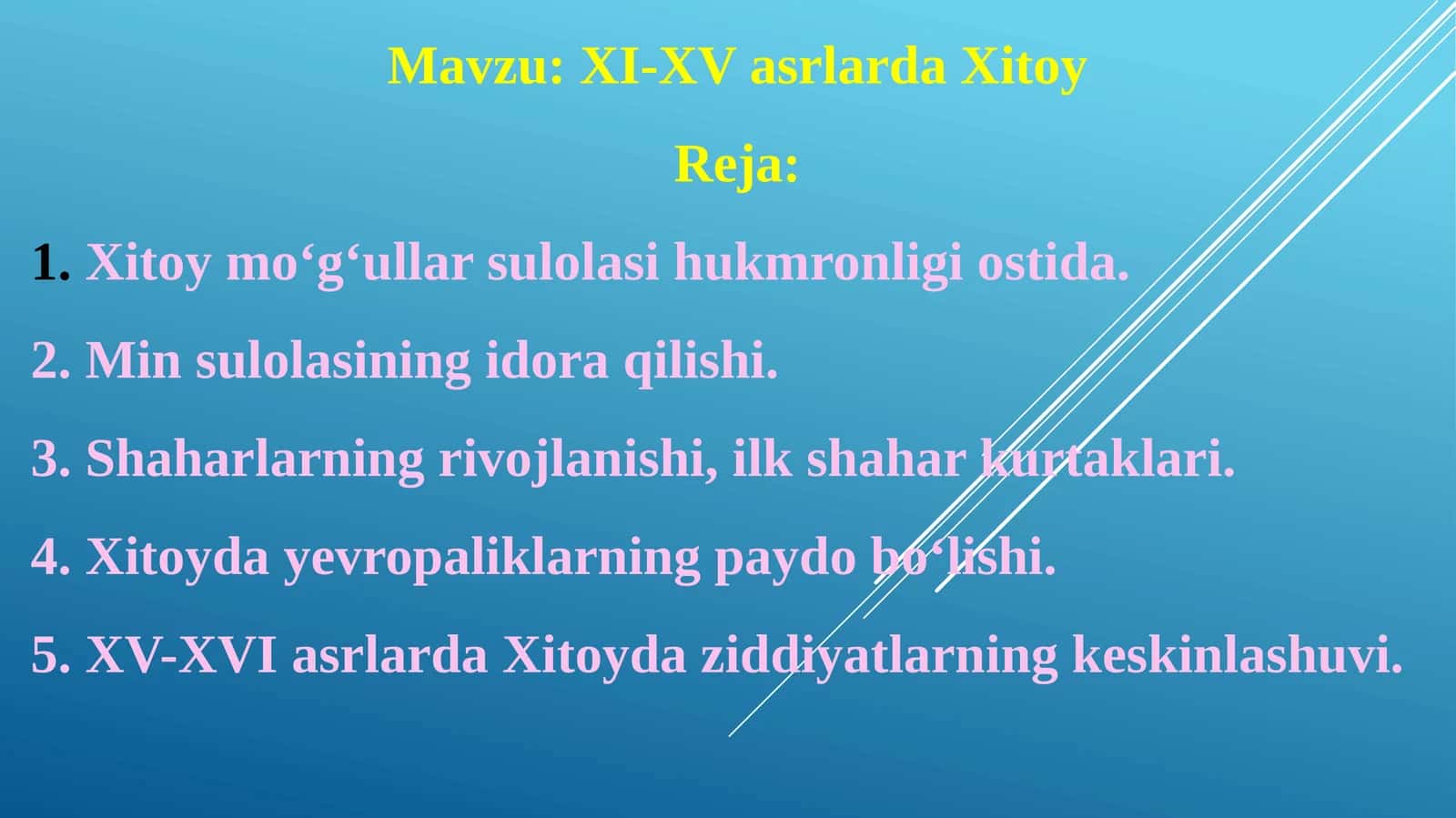 XI-XV asrlarda Xitoy 1
