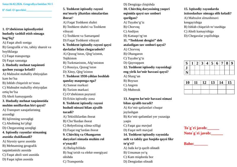 8-sing Geografiya fanidan Nazorat ishi-5 1