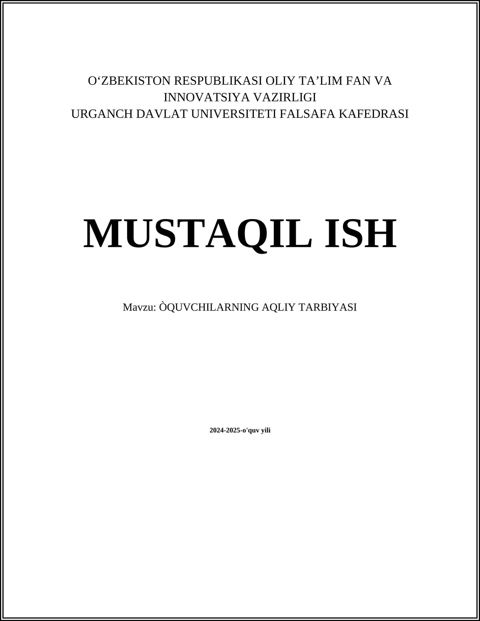 Òquvchilarning aqliy tarbiyasi 1