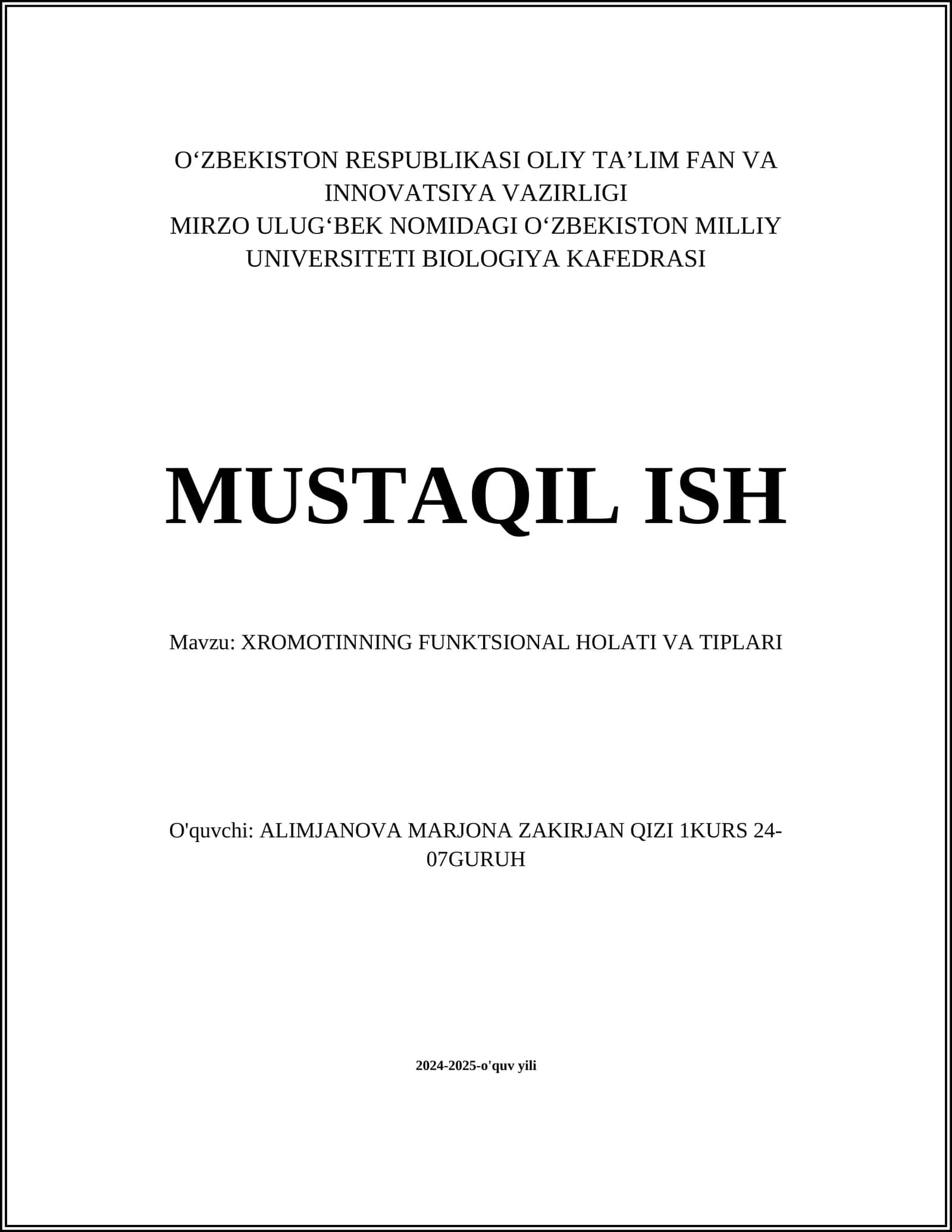 XROMOTINNING FUNKTSIONAL HOLATI VA TIPLARI 1