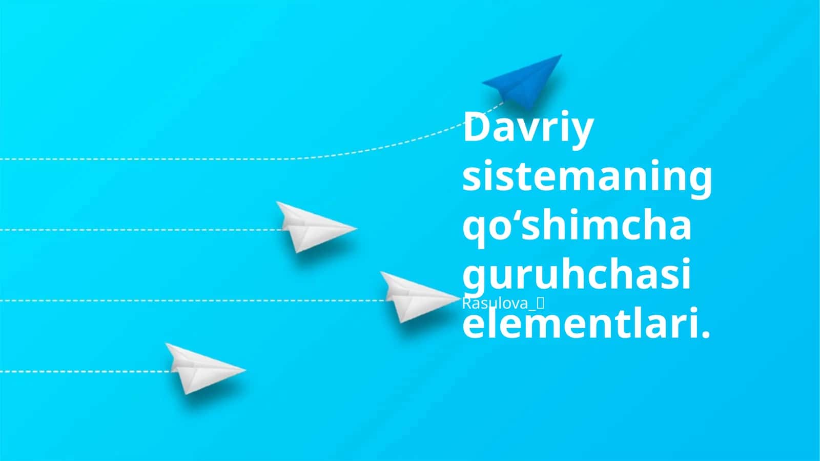 Davriy sistemaning qo‘shimcha guruhchasi elementlari 1