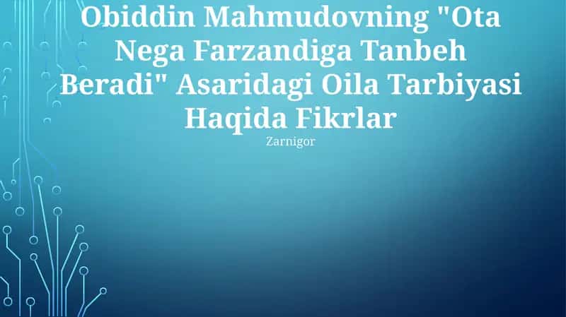 Ota Nega Farzandiga Tanbeh Beradi 1