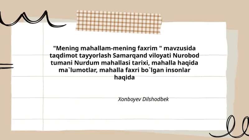 Mening mahallam-mening faxrim 1