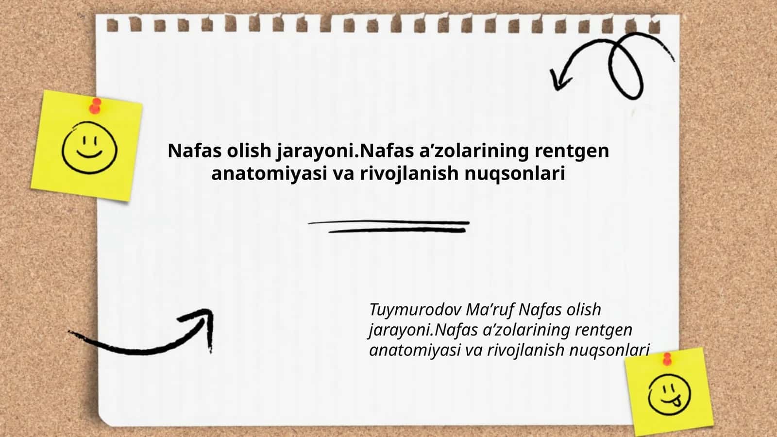 Nafas olish jarayoni.Nafas aʼzolarining rentgen anatomiyasi va rivojlanish nuqsonlari 1
