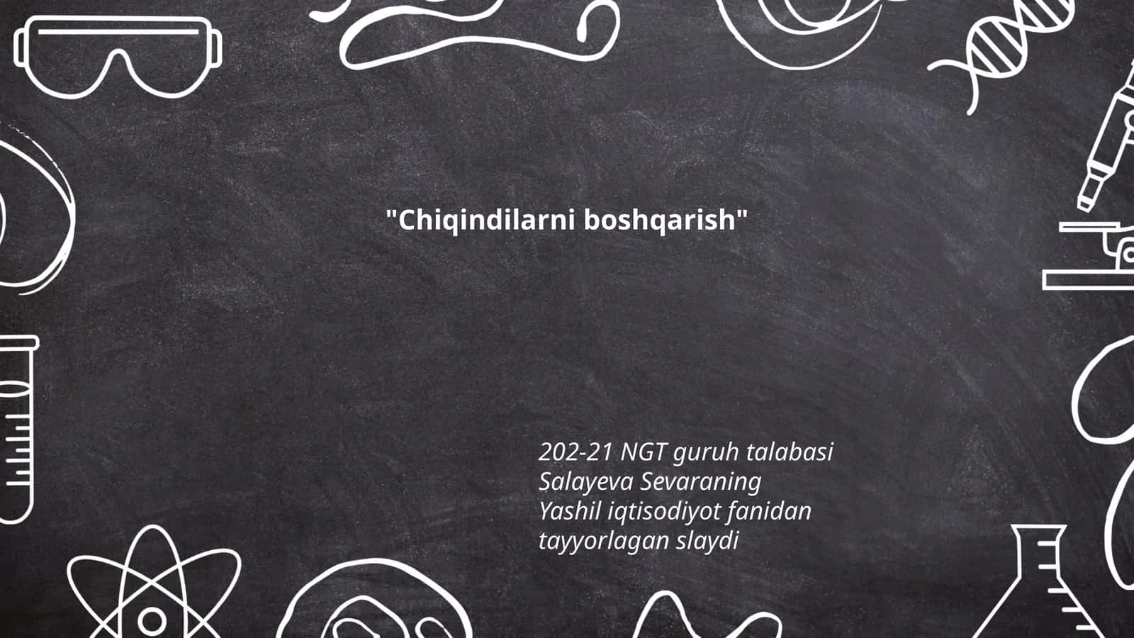 Chiqindilarni boshqarish 1