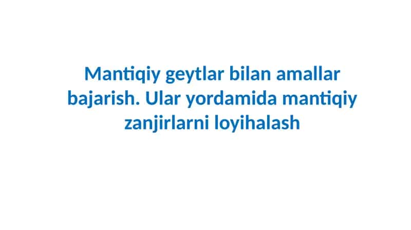 Ikkilik Mantiq 1