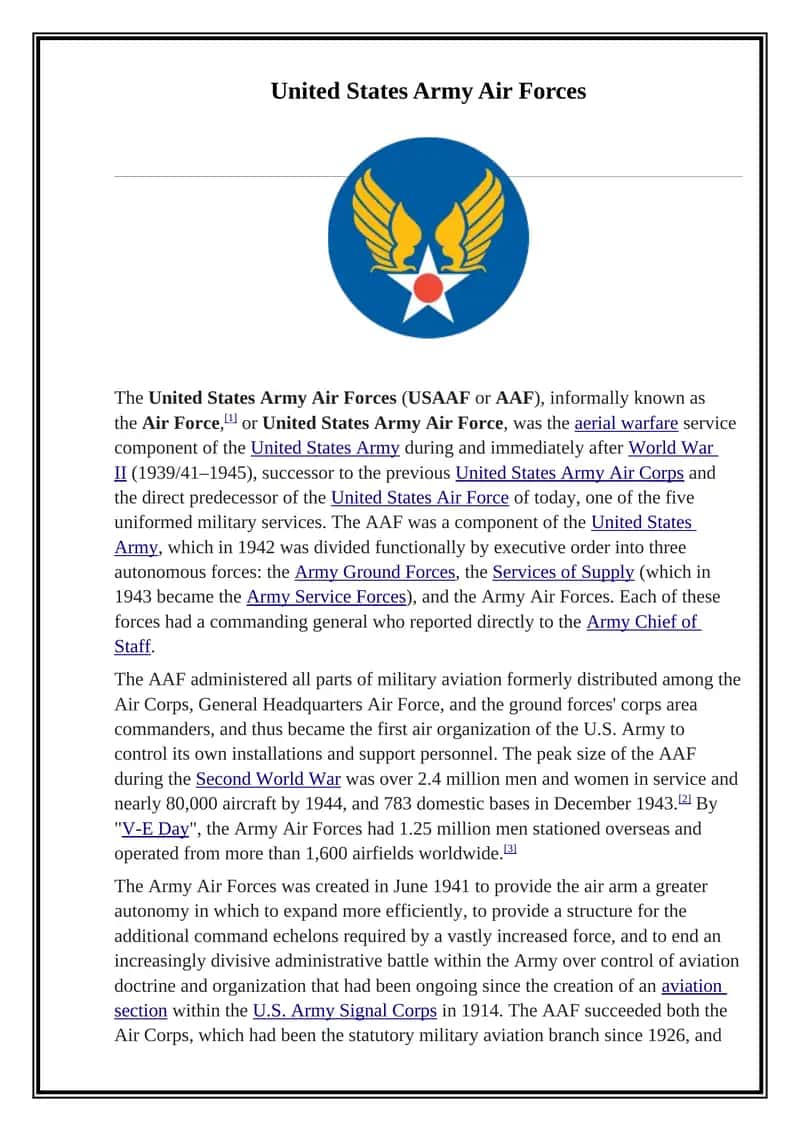United States Army Air Forces 1