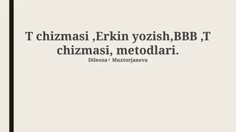 T-jadval, Erkin Yozish va BBB 1