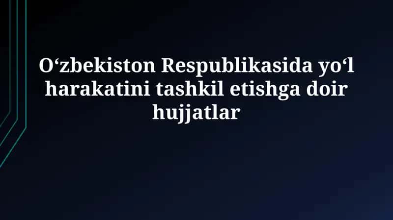 Yo‘l harakati xavfsizligi to‘g‘risida qonun 1