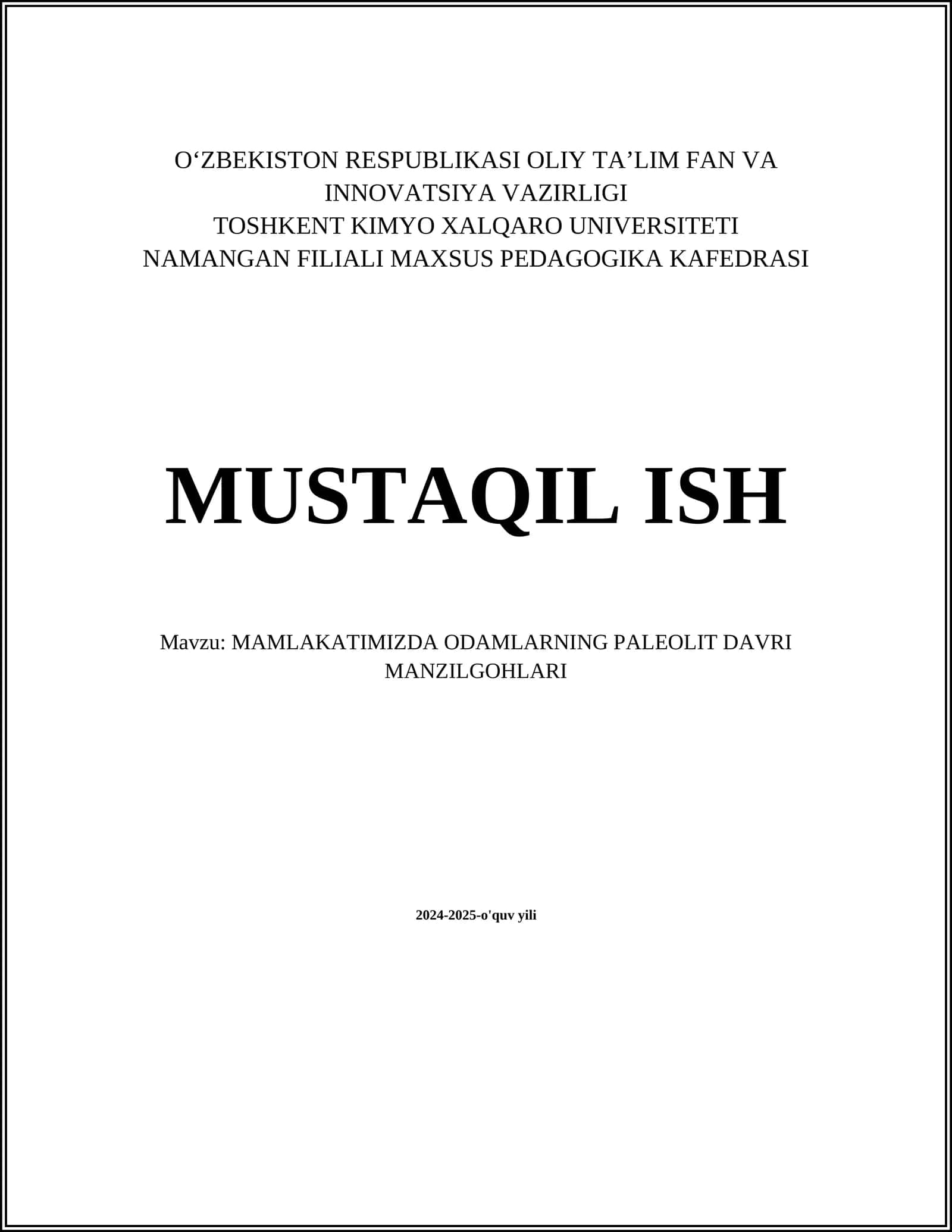 ODAMLARNING PALEOLIT DAVRI MANZILGOHLARI 1