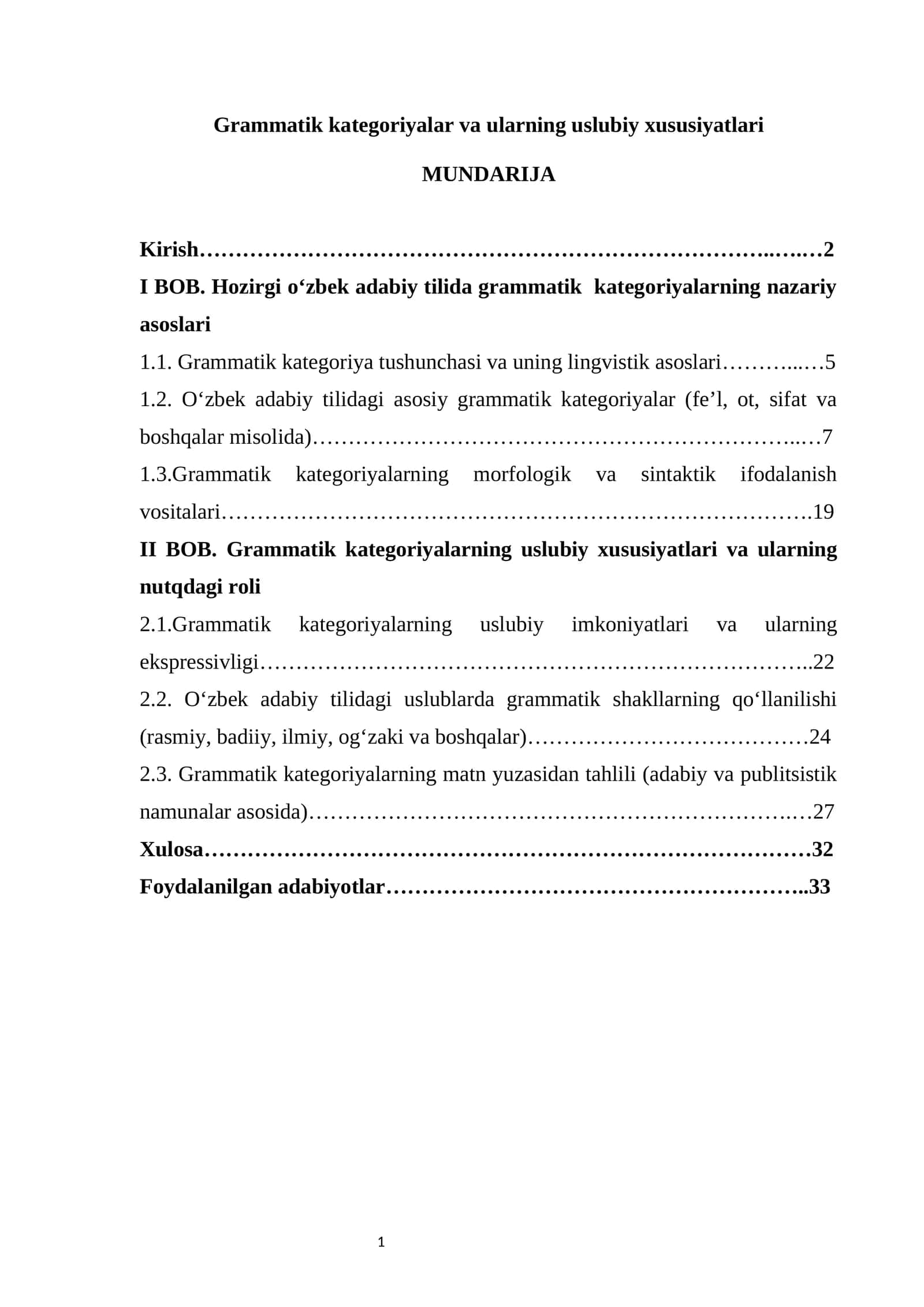 Grammatik kategoriyalar va ularning uslubiy xususiyatlari 1