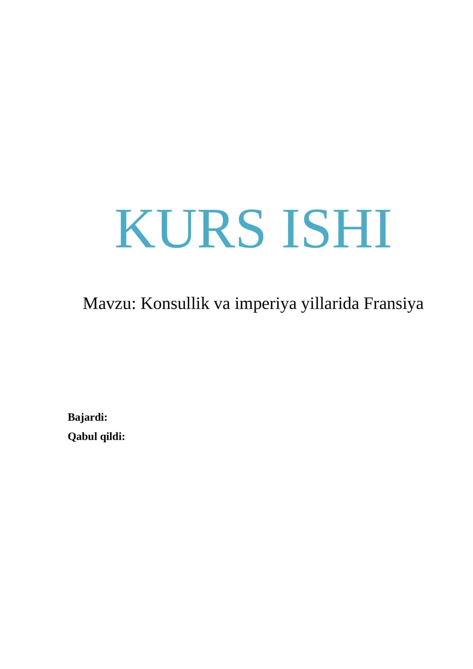 Konsullik va imperiya yillarida Fransiya 1