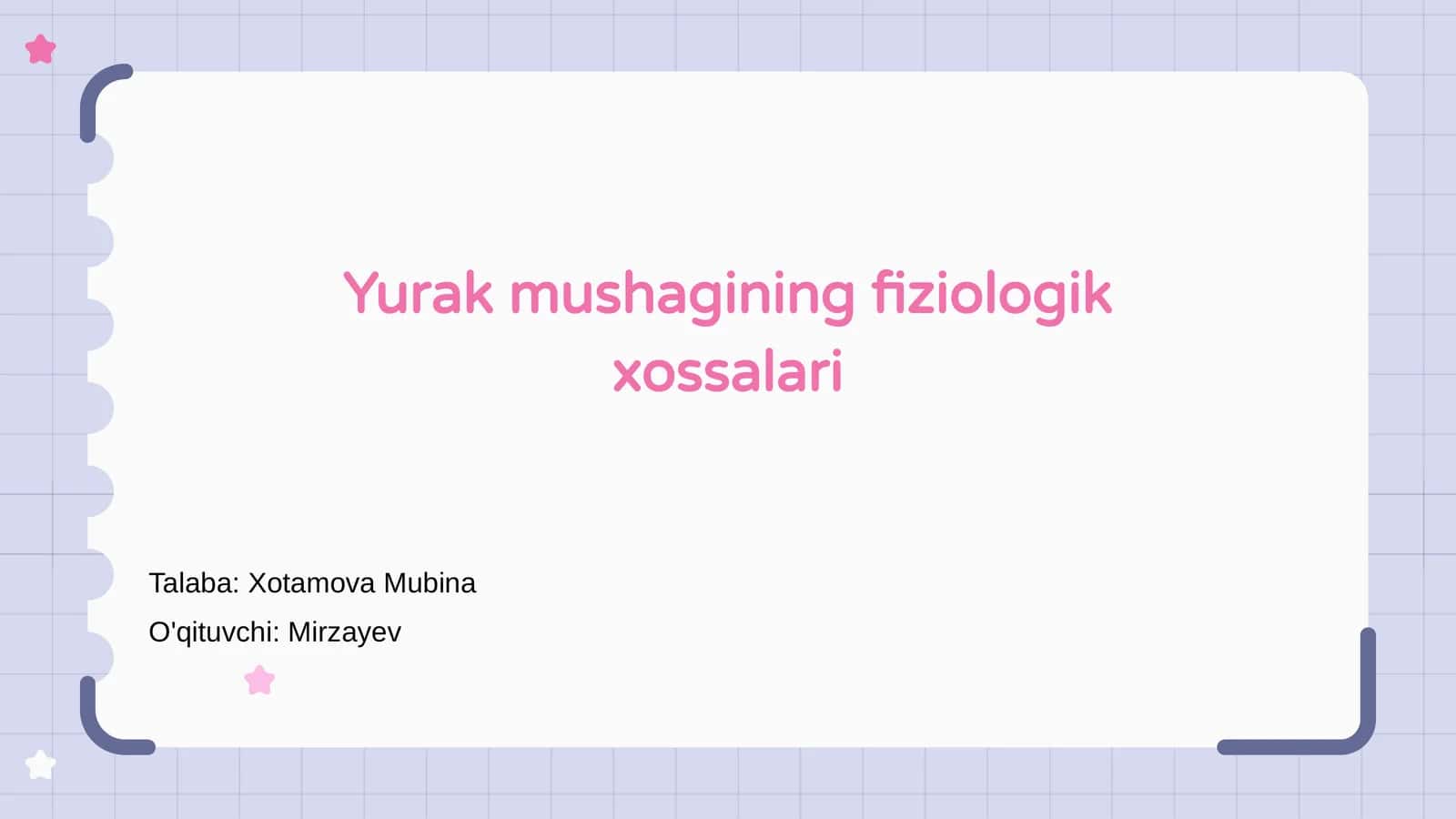 Yurak mushagining fiziologik xossalari 1