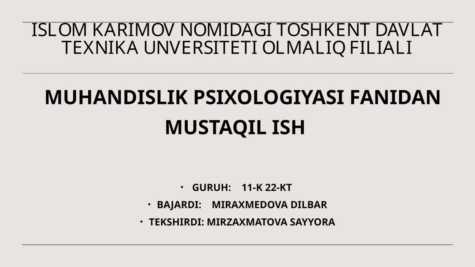 Operator faoliyatining fiziologik va psixologik xususiyatlari 1