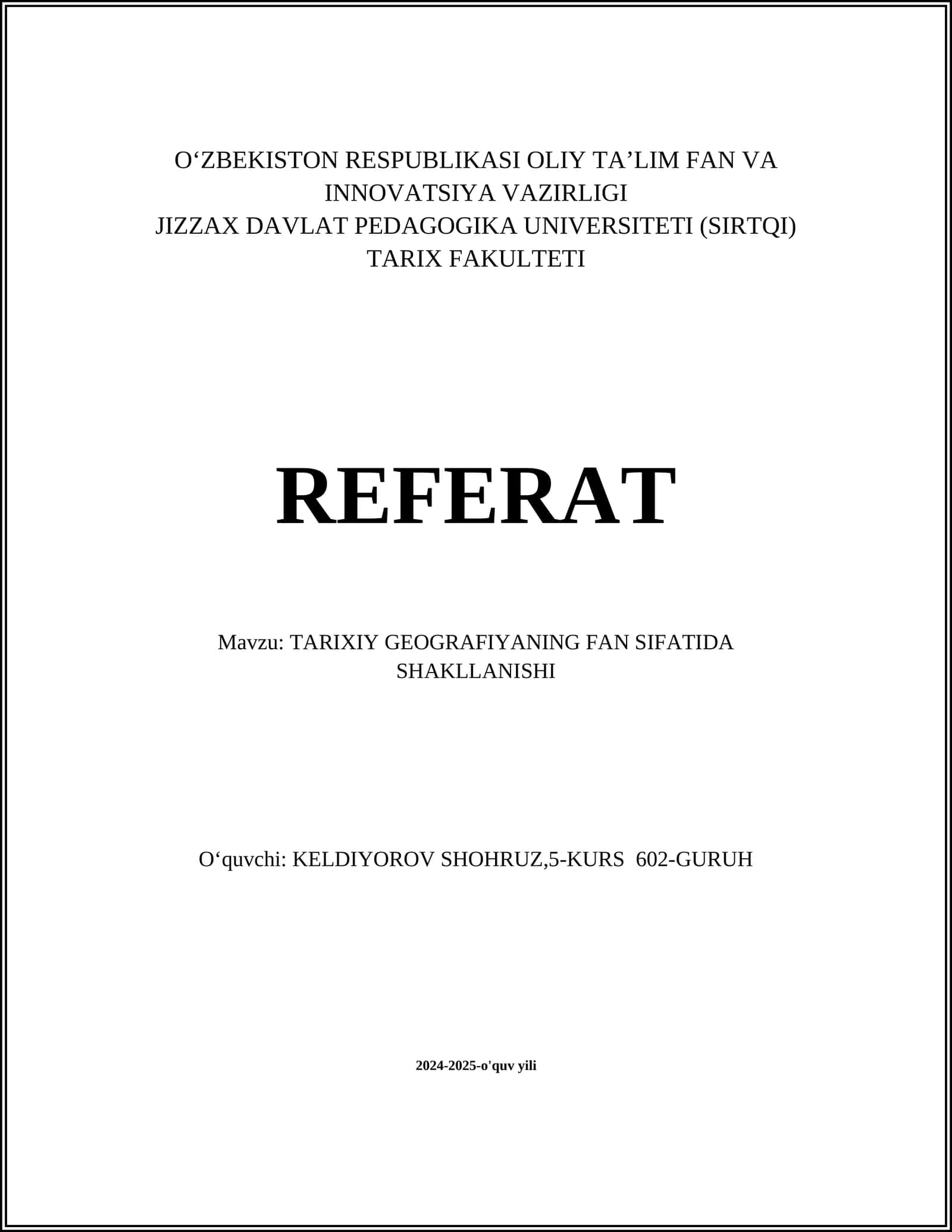 TARIXIY GEOGRAFIYANING FAN SIFATIDA SHAKLLANISHI 1