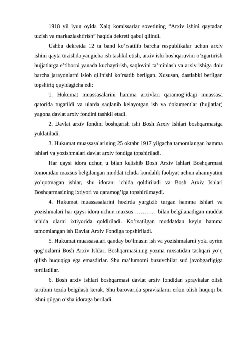 Arxiv ishini qaytadan tuzish va markazlashtirish 1