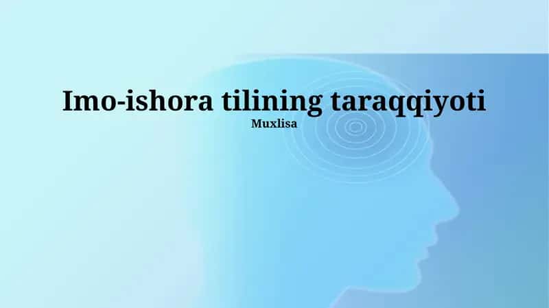 Imo-ishora tilining taraqqiyoti 1
