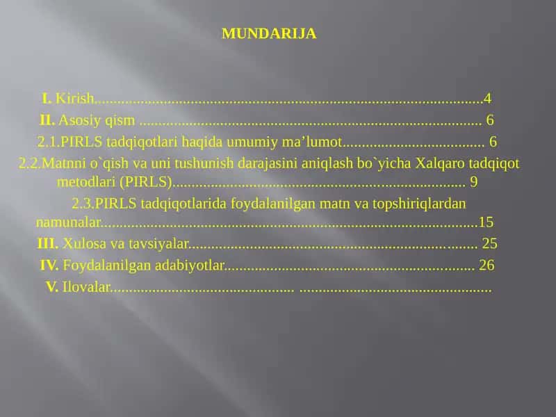 PIRLS tadqiqotlari 1