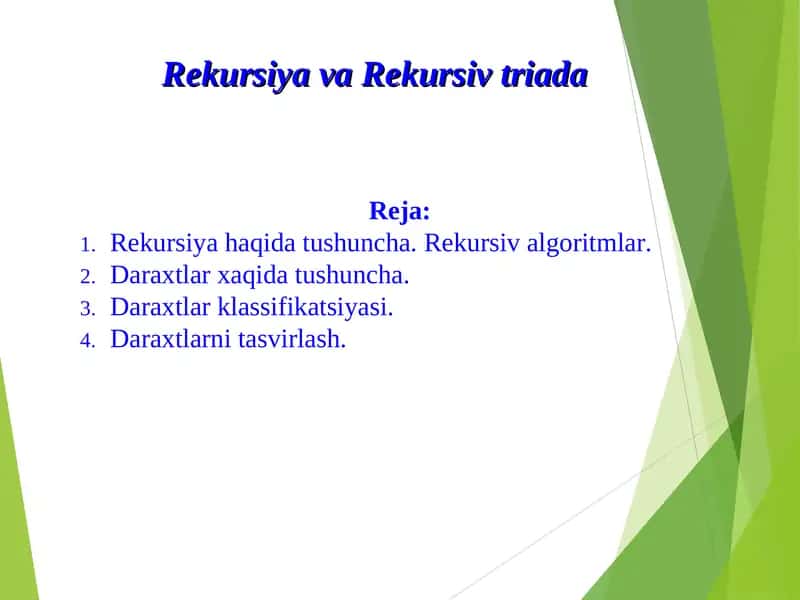 Rekursiya va Rekursiv triada 1