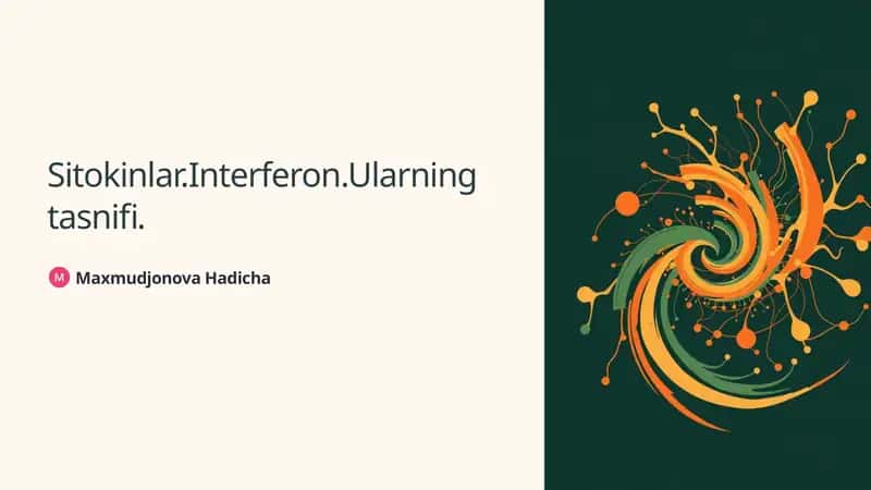 Sitokinlar.Interferon.Ularning tasnifi. 1