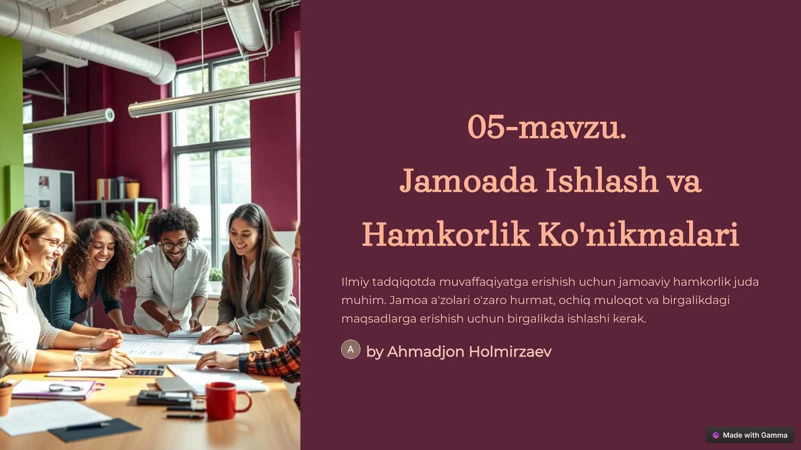 JamoadaIshlash va Hamkorlik Ko'nikmalari 1