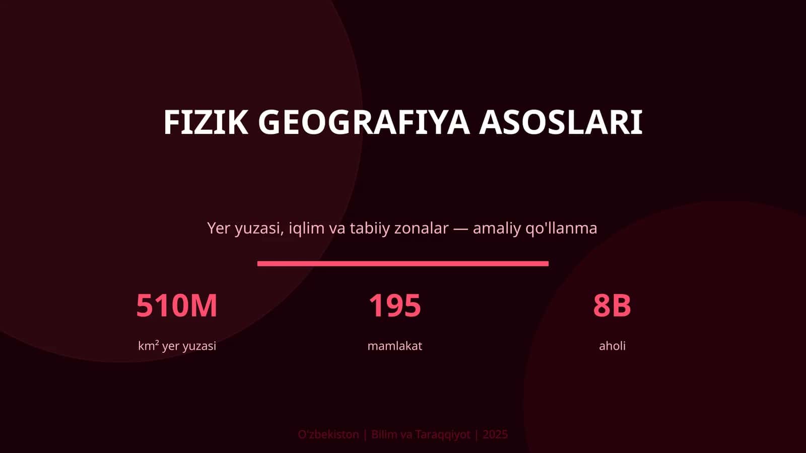 FIZIK GEOGRAFIYA ASOSLARI 1