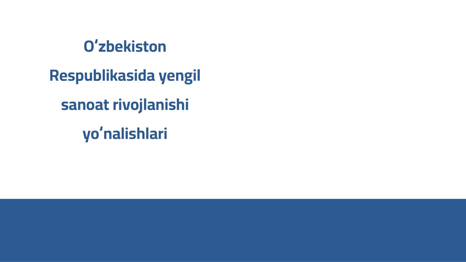 Oʻzbekiston Respublikasida yengil sanoat rivojlanishi yoʻnalishlari 1