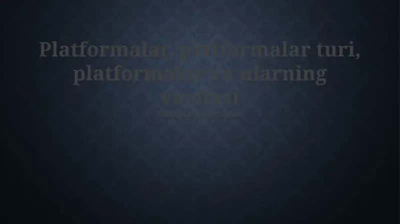 Apparat platformalar 1