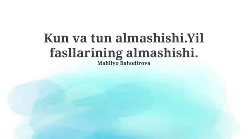 Yerning Quyosh Atrofidagi Harakati 1