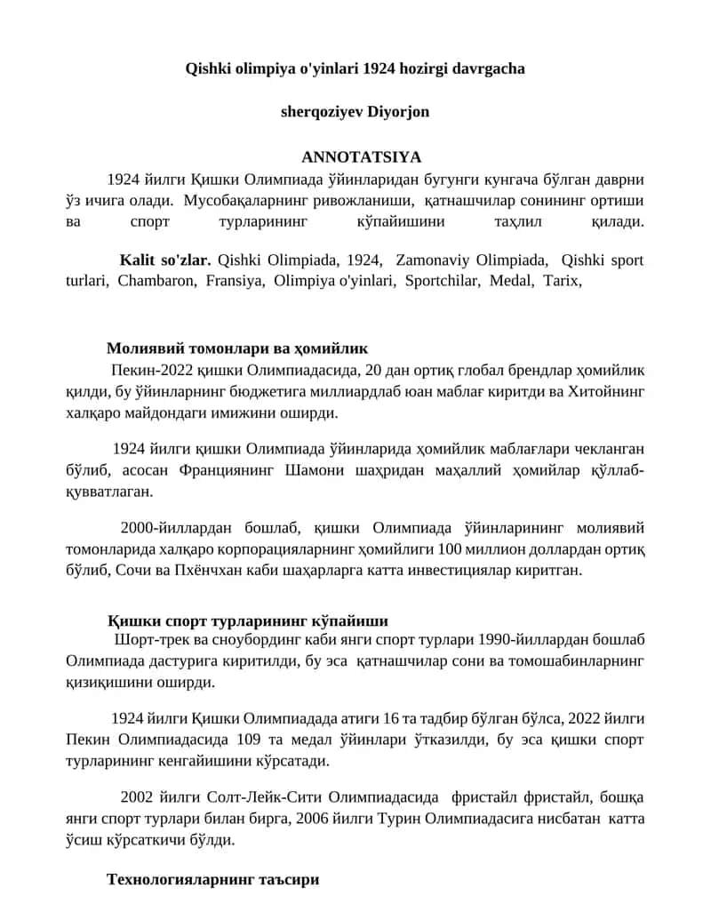 Qishki Olimpiya O'yinlari 1924 1