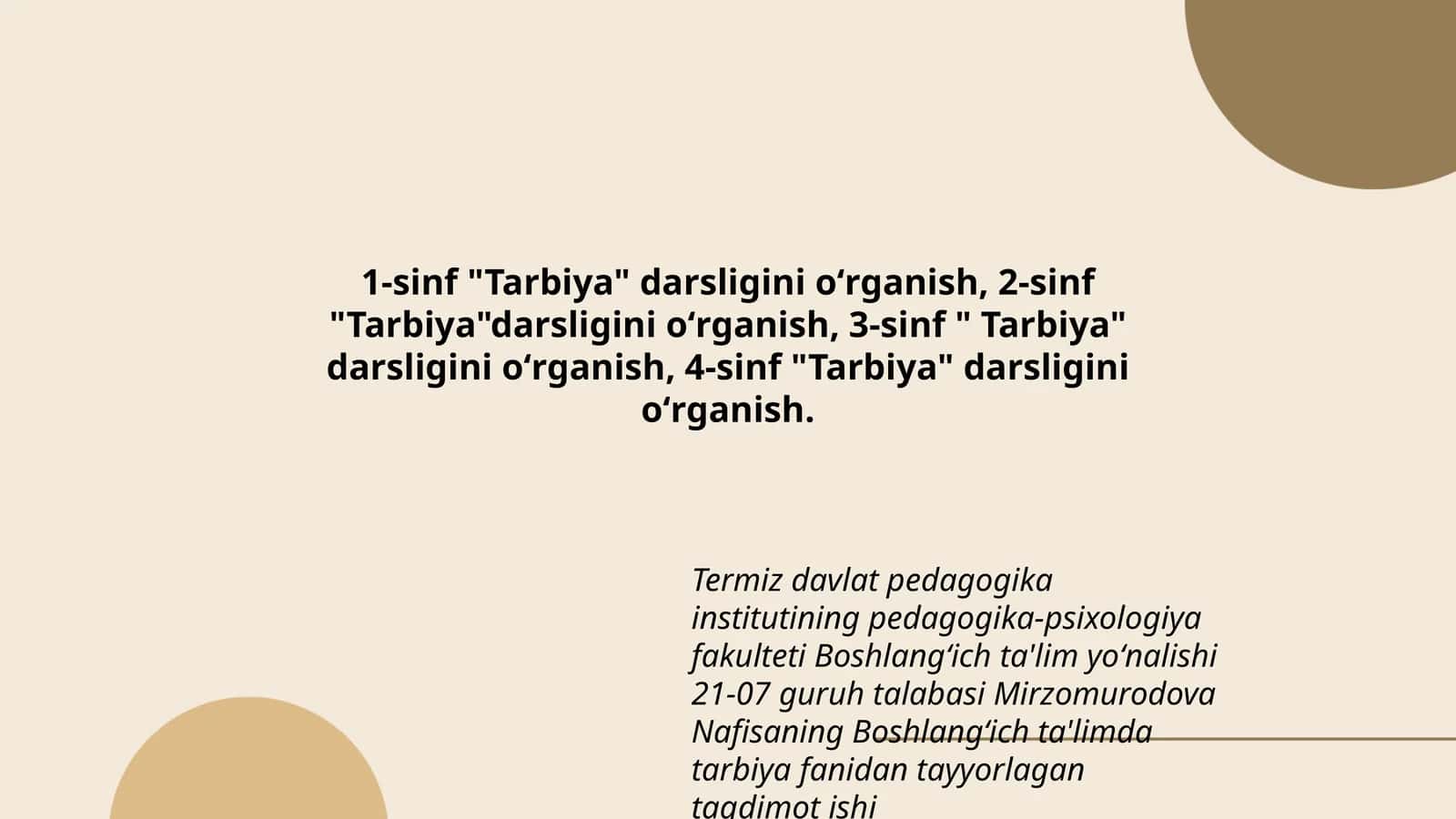 "Tarbiya" darsligi 1