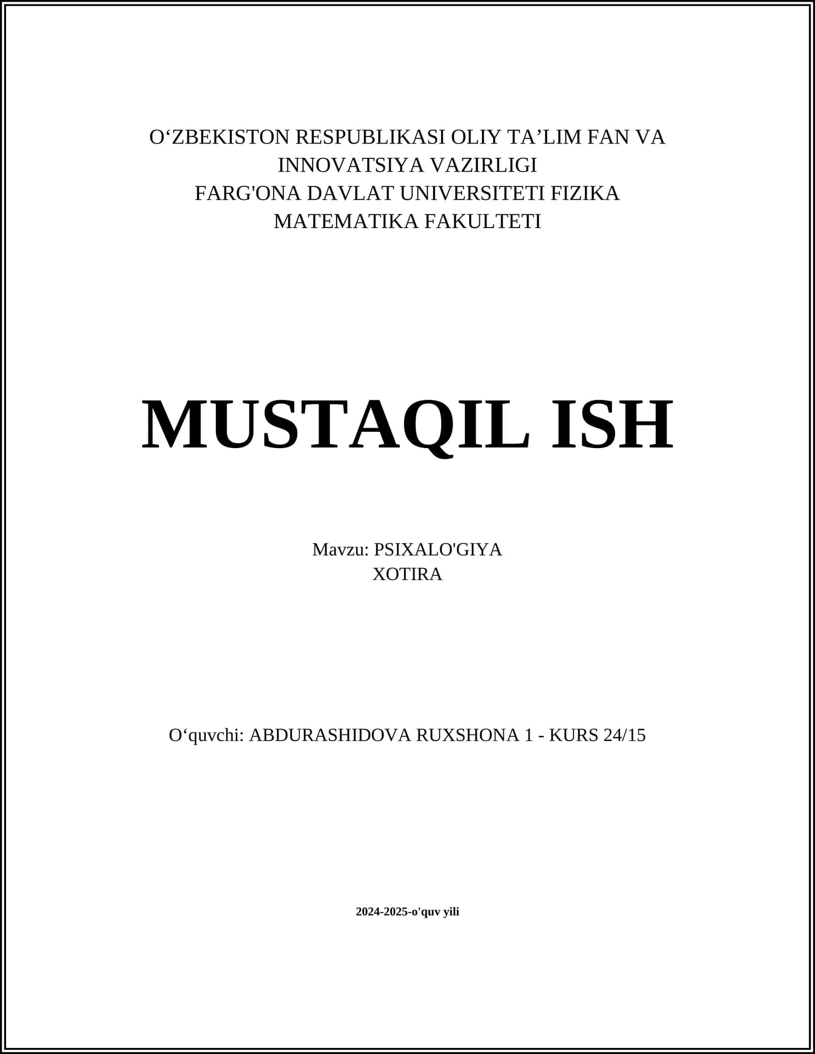 Xotira turlari 1