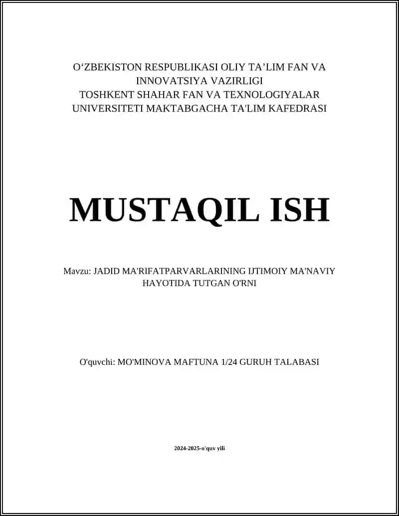 Jadid Ma'rifatparvarlarning Ijtimoiy Ma'nviy Hayotida Tutgan O'rni