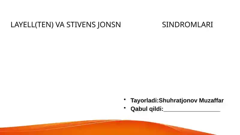LAYELL(TEN) VA STIVENS JONSN SINDROMLARI