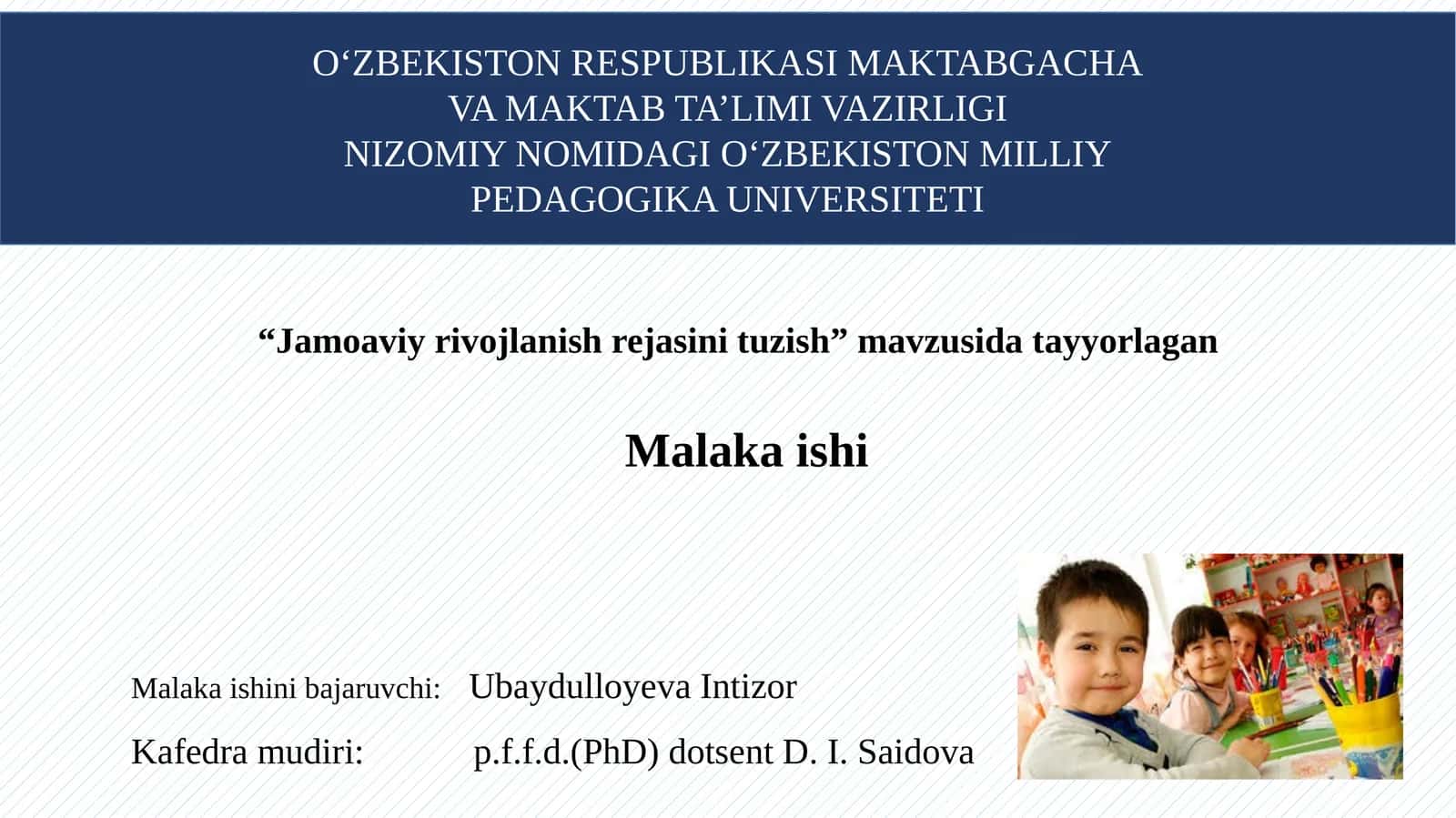Jamoaviy rivojlanish rejasini tuzish 1