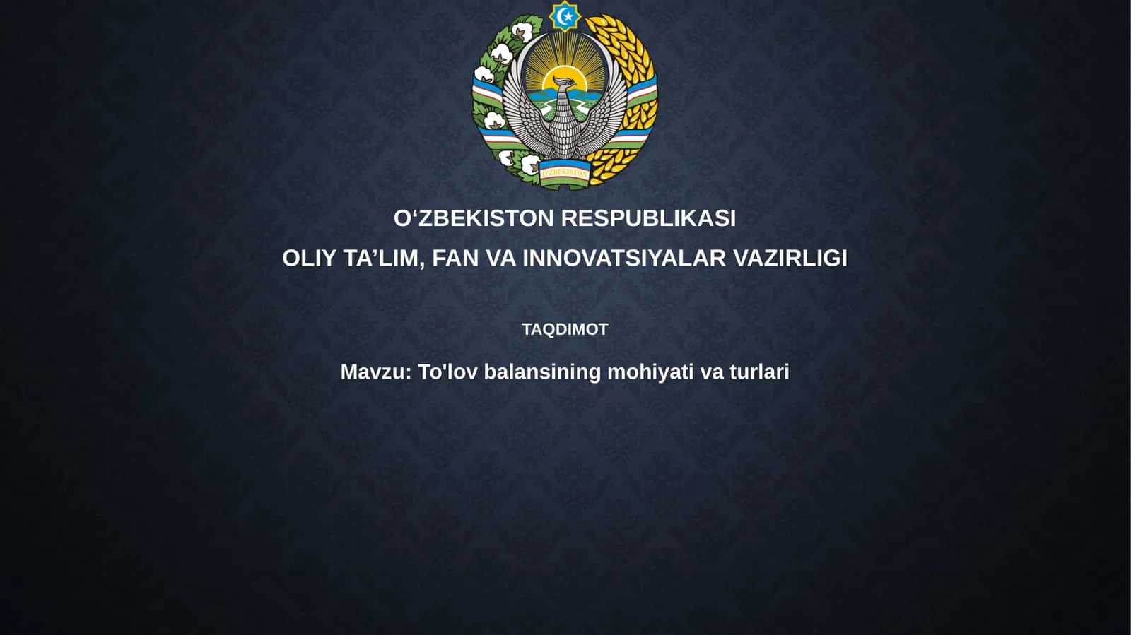 To'lov balansining mohiyati va turlari 1