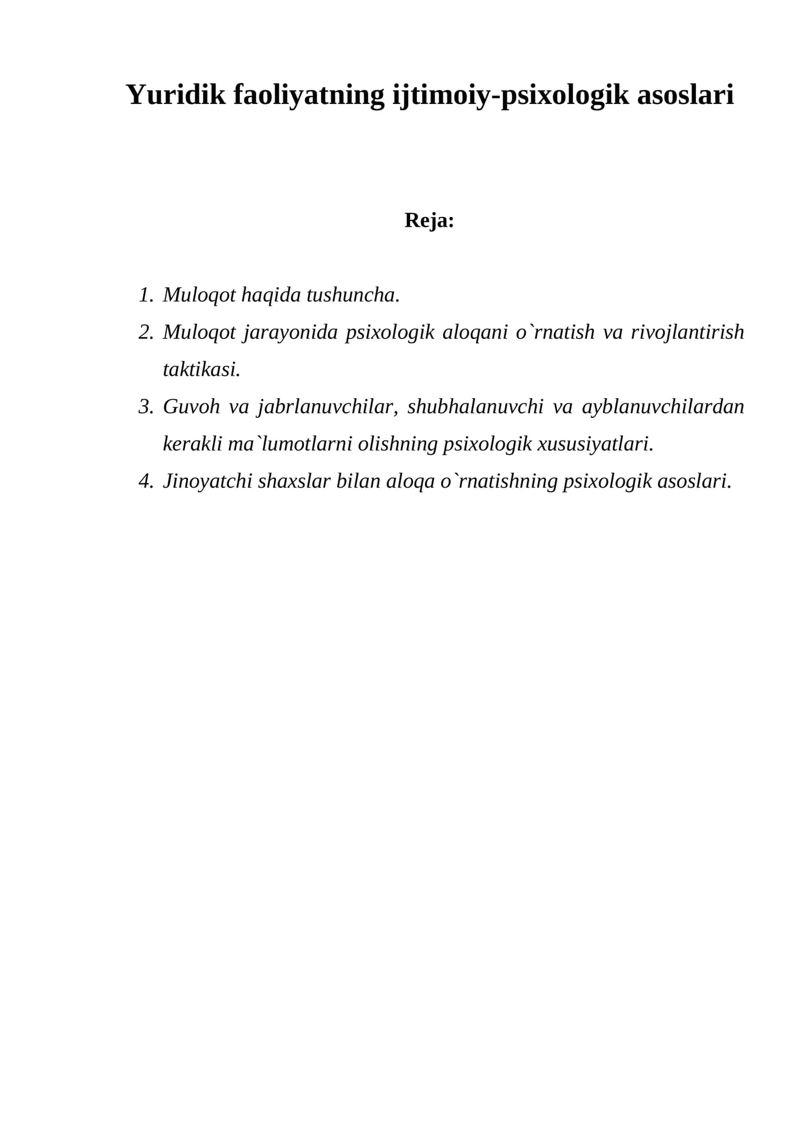 Yuridik faoliyatning ijtimoiy-psixologik asoslari 1